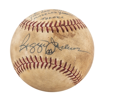 1982 Reggie Jackson Home Run #426 Baseball Signed & Inscribed to Gene Autry (Autry LOA & Beckett)